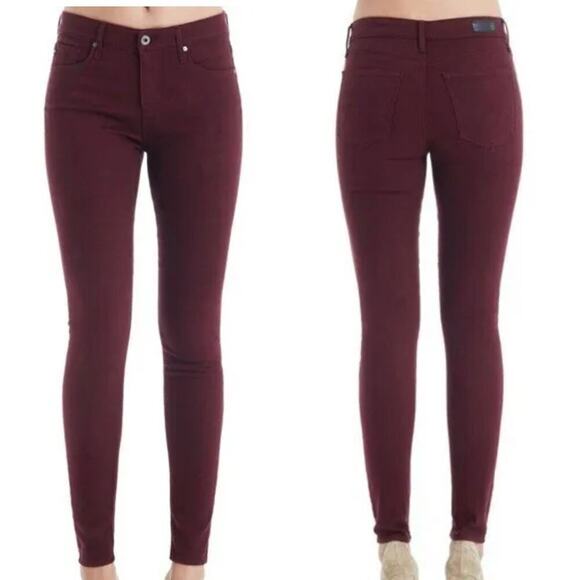 AG ADRIANO GOLDSCHMIED FARRAH HIGH RISE SKINNY JEANS IN DEEP CURRANT NWT SIZE 30 - Picture 1 of 16